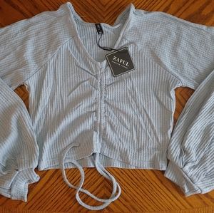 ZAFUL top, grey blue color, 23 in stock, sizes L